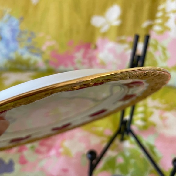 Vintage Meissen dessert plate rare golden Pink and Gold - Picture 9 of 11